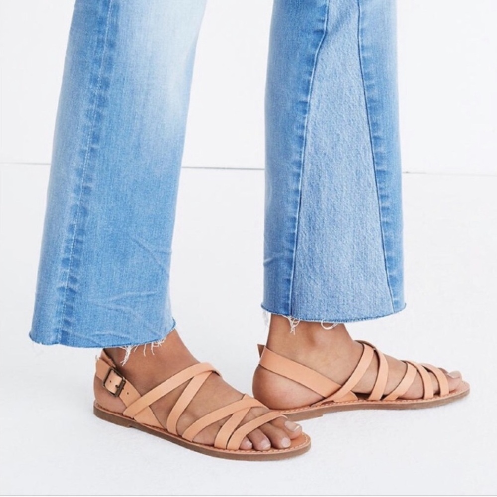 Madewell nude strappy flat sandals